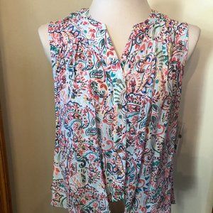 ZAC & RACHEL PETITE Sleeveless Top with Tie Front NWT